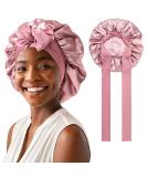 Gugugo silk hood for sleeping silk bonnet adjustable silk hood sleeping hood silk sleeping hat women satin hood satin hood sleep silk sleeping cap silk hood curling pink pink - Buy Online on GoSupps.com