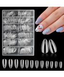 LoveOurHome 600pc Almond Nail Art Tips: Full Cover Clear Oval Stiletto Almond Fake Nails - Acrylic Soft Gel Extensions for Women, Teens, and Kids - Buy Online on GoSupps.com