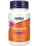 Now Foods Vitamin A 10,000 IU - 100 Softgels for Healthy Vision and Immune Support - Buy Online on GoSupps.com