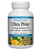 Natural Factors OmegaFactors Ultra Prim Evening Primrose Oil 500 mg â€“ 180 Softgels for Hormonal Balance & Skin Health - Buy Online on GoSupps.com