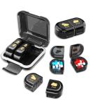 Portable 3-Day Travel Pill Organizer - Removable 2 Compartment AM PM Pill Box for Vitamins & Supplements | Black - Buy Online on GoSupps.com