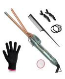 3/8 Inch Small Curling Iron - 9mm Tiny Wand for Medium & Long Hair | Adjustable Temp Ceramic Barrel Heat Resistant Glove | Mint Green 8-in-1 Gift Set - Buy Online on GoSupps.com