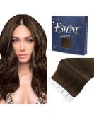 FSHINE TAPE Extensions - 35cm Chocolate Brown Real Hair #4 - 20 Pieces Tape-In Remy Human Hair - 50g Invisible Glue-in Extensions - Buy Online on GoSupps.com