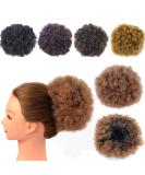 Short Synthetic Afro Kinky Curly Drawstring Ponytail Extension in Medium T1B/30# - Clip On Bun Hairpiece for Natural Hair - Buy Online on GoSupps.com