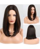 HAIRCUBE Short Dark Brown Bob Wig for Women - Shoulder Length Middle Part Synthetic Wig, Heat Resistant Fibre, Natural Daily Look - Buy Online on GoSupps.com
