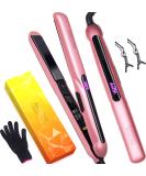 ANGENIL Argan Oil 2-in-1 Hair Straightener & Curler | Professional Portable Flat Iron | 1 Inch Dual Voltage LCD Display | Pink - Buy Online on GoSupps.com