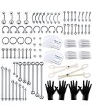 Tustrion 118PCS Stainless Steel Piercing Kit | 14G 16G Jewelry for Body Piercings - Ear, Nose, Lip, Nipple | Piercing Tools Included - Buy Online on GoSupps.com