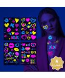 UV Neon Heart Luminous Temporary Tattoo for Bride Wedding and Parties - Waterproof Stickers for Women & Men - Neon Heart Design - Buy Online on GoSupps.com