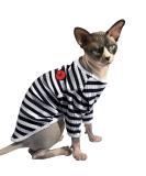 Shop Pumyporeity Sphynx Hairless Cat Cotton Clothes | Breathable T-Shirts & Sweaters | Soft & Skin-Friendly Pet Clothing (XS Blue Stripes) - Buy Online on GoSupps.com