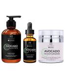 Radha Beauty Avocado Complete Facial Care Kit - 3-in-1 Anti-Aging Cleanser Serum & Moisturizer for Wrinkles & Dark Spots | Day & Night Brightening Skincare Gift Set - Buy Online on GoSupps.com