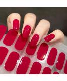 Ceboic Half Hardened UV Gel Strips - 22 Self-Adhesive French Nail Polish Stickers | Salon Quality Red Gel Nail Foils for Women & Girls | Christmas Nail Art Decoration - Buy Online on GoSupps.com