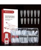 500 pieces full cover tips for gel nails bolases nail tip ballerina false nails with glue acrylic artificial nails tips false nail tips for nail studios and diy nail art 10 sizes (transparent) 1 piece (1 Pack) - Buy Online on GoSupps.com