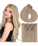 Buy 16 Ash Blonde Clip-in Hair Extensions - Real Remy Human Hair 7pcs Perfect for Mother's Day Seamless PU Clips - Buy Online on GoSupps.com