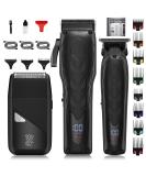 Suttik Professional Hair Clippers for Men - 3 in 1 Cordless Hair Cutting Kit with LED Display Electric Razor & Trimmers Set - Perfect Gift for Men - Buy Online on GoSupps.com