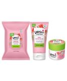 Yes To Watermelon Light Hydration Bundle - Facial Wipes, Scrub & Moisturizer - 40 Ct - Natural, Vegan & Cruelty Free - For All Skin Types - Buy Online on GoSupps.com