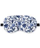 Blue & White Porcelain Silk Eye Mask | Adjustable Travel Blindfold for Women & Girls | Chinoiserie Sleep Mask with Flowers | International Shipping Available - Buy Online on GoSupps.com