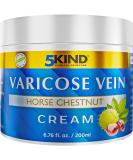 Professional Varicose Veins Cream (200ml) - Varicose Veins Treatment for Legs - Horse Chestnut Cream for Varicose Veins - Over 7 Natural Active Ingredients - Spider Vein Cream - by 5Kind - Buy Online on GoSupps.com
