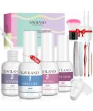 Saviland Dip Powder Liquid Set - Professional 15ml/0.5oz 4+9PCS Dip Nails Activator Base Top Coat Brush Saver - DIY Nail Art Salon, Quick Dry Formula - No Lamp Needed - Buy Online on GoSupps.com
