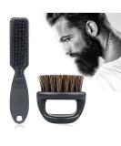 Professional Beard and Mustache Brush Set for Men - Hair Salon Tools for Shaving, Cleaning, and Styling - Black - Buy Online on GoSupps.com