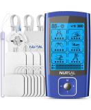 NURSAL TENS EMS Unit Muscle Stimulator for Pain Relief Therapy  Electric 24 Modes Dual Channel TENS Machine Pulse Massager with 12 Pcs Electrode Pads/Continuous Stable Mode/Memory Function Blue - Buy Online on GoSupps.com