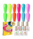 Born Pretty Neon Gel Nail Polish Set Fluorescent Gel polish Orange Hot Pink Blue Yellow Green Purple Vibrant Spring Summer Gel Polish Soak Off UV LED Gel Nail Polish Nail Art Manicure 6PCS 10ML A-Modern City - Buy Online on GoSupps.com
