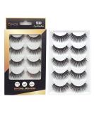 Shop 10 Pairs of 3D Natural Black Handmade False Eyelashes - Thick Reusable Invisible Band - Buy Online on GoSupps.com
