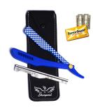 Classic Professional Straight Edge Barber Razor Kit - Salon Quality Shavette with 20 Blades & Leather Storage Bag | Perfect for Men s Shaving & Eyebrow Grooming - Buy Online on GoSupps.com