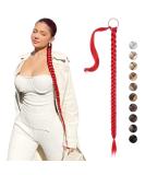 REECHO DIY Braid Ponytail Extension | Long Straight Wrap Around Synthetic Hairpiece - Red 34 Inch - Buy Online on GoSupps.com