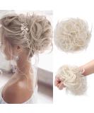 TESS Voluminous Messy Bun Hairpiece - White Blonde Hair Tie with Elastic Band for Women & Girls - 45g Bun Accessory - Buy Online on GoSupps.com