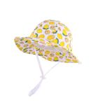 LANGZHEN Beach Sun Protection Hat for Baby Girls - Adjustable Wide Brim Toddler Kids Hat with Chin Strap, White Lemon (6-12 Months) - Buy Online on GoSupps.com