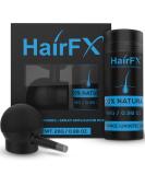 HairFX Hair Perfecting 2-in-1 Kit (BLACK) - Natural Thickening Fibers for Instant Fuller Hair | Conceals Hair Loss in 15 Sec - Men & Women - Buy Online on GoSupps.com