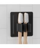 Lobux - toothbrush holder Self -adhesive super -resistant hold soft -touch silicone - insert brush holder for electrical toothbrushes - for bathrooms mirrors shower wall (black) black toothbrush holder - Buy Online on GoSupps.com