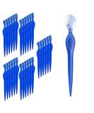 30 pc Eyebrow Razor Set - Precision Facial Exfoliating Shaver for Women & Men | Washable & Reusable Dermaplaning Tool for Peach Fuzz Brow Lip & Bikini Area - Blue - Buy Online on GoSupps.com