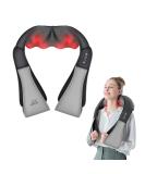 Snailax Shiatsu Neck Massager with Heat - 3D/4D Back Massage Pillow for Home & Office - Ideal Gift for Men & Women - Gray - Buy Online on GoSupps.com