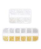 Yuxianlb Nail Art Charms - 2 Boxes of Flat Back Pearls Gold & Silver Nail Stones Perfect for Nail Designs - Buy Online on GoSupps.com