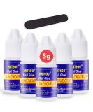 Tip Glue Nail Glue for Professional Nail Extensions - 5 Tubes x 5g for Strong Hold | Perfect for DIY Manicures - Buy Online on GoSupps.com