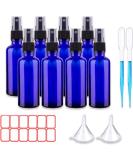 8 Pack of 50ml Blue Glass Spray Bottles - Portable and Refillable Cosmetic Atomizer for Travel and Makeup - Buy Online on GoSupps.com