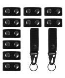10 pieces Duty Belt Keeper belt holder security tactical belt police with 2 pieces of belt carabiners made of nylon belt keeper for camping hiking (black) - Buy Online on GoSupps.com