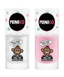 Minico Premium Kinder Nailack 2 Set Glitzer & Pink | Dermatologically Tested Child-Friendly Vegan & Sustainable Peel-Off Nail Polish - Buy Online on GoSupps.com