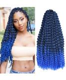 22 Blue Water Wave Crochet Hair Butterfly Soft Locs Ombre Blue Passion Twists - 7 Packs, 22 Inch T1B/Blue# Synthetic Bohemian Locs Braiding Hair - Buy Online on GoSupps.com