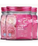 5-in-1 Laundry Pods 96 Count: Ultra Concentrate HE Detergent Pods with Stain Lifter Technology & Fabric Softener - Rose Extracts - Pack of 3 - Buy Online on GoSupps.com