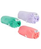 NOUGHTY 97% Natural Microfibre Hair Towels - Quick Absorbing Frizz Control Reduces Breakage - 3 Pack in Purple Pink & Green - Buy Online on GoSupps.com