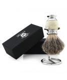 Hand Grip Mounted in Ivory & Black Badger Hair - Sophist Collection by Haryali London | Premium Quality & Elegant Design | International Shipping Available - Buy Online on GoSupps.com