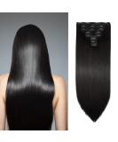 Clip-in Real Hair Extensions 70cm - 8 Parts Dark Brown - Smooth & Naturally Long - Buy Online on GoSupps.com