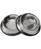 2-Pack Stainless Steel Dog Bowls with Anti-Skid Base - Ideal for Small/Medium/Large Pets - 8oz Capacity - Non-Slip Pet Feeder and Water Dish for Dogs, Puppies, Cats, and Kittens - Buy Online on GoSupps.com