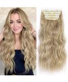 ALXNAN Clip in Long Wavy Synthetic Hair Extension 20 Inch Dirty Blonde 4PCS Thick Hairpieces Fiber Double Weft Hair for Women - Buy Online on GoSupps.com