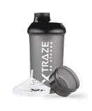 XTRAZE 500ml Protein Shaker | BPA Free Fitness Cup with 150ml Powder Compartment | Leak-Proof Ideal for Smooth Protein Shakes - Black - Buy Online on GoSupps.com