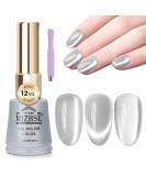 MIZHSE Cat Eye Gel Nail Polish 12mL - Silver Moonlight Glitter UV LED Soak Off for Nail Art & DIY Manicure - Buy Online on GoSupps.com