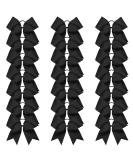 Oaoleer Boutique Teens Women 8 Jumbo Large Cheer Bow Ponytail Holder Elastic Band 21PCS Black Pack - Handmade for Cheerleading Teen Girls College Sports - Buy Online on GoSupps.com