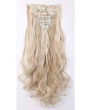 Buy Clip-in Hair Extensions - 8 Tresses 18 Clips 60cm Sandy & Bleaching Blonde - Real Hair for Ultimate Volume - Buy Online on GoSupps.com